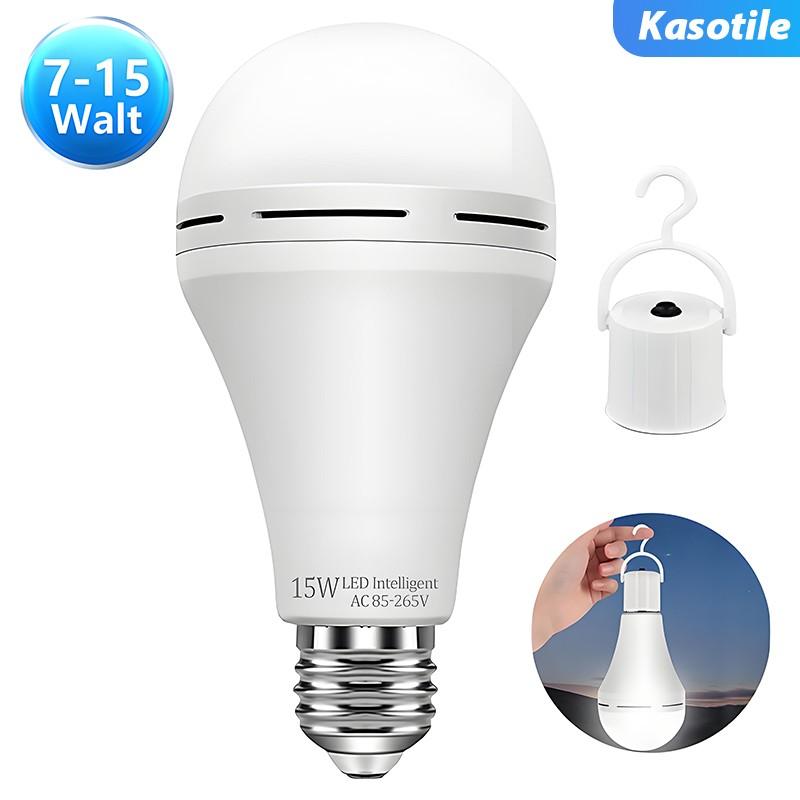KASOTILE Emergency Rechargeable Light Bulbs, 1200mAh Battery Backup, 7W/9W/12W/15W 80W Equivalent LED Bulbs Auto-On During Power Outage, for Hurricane, Emergency Use (Daylight)
