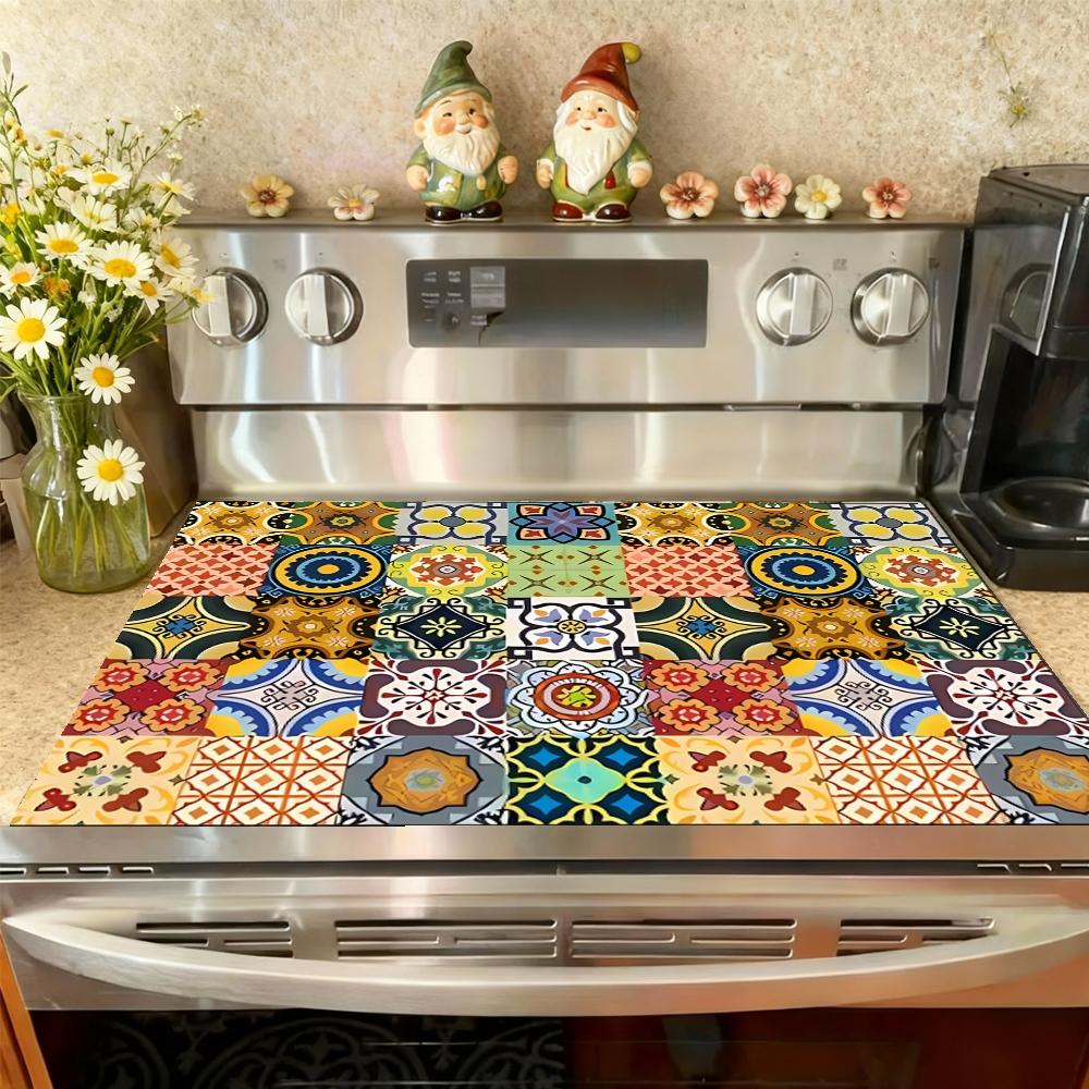 Soft Electronic Stove Panel Protector Pad, Multi-Pattern Striped Design, Scratch Resistant, Easy to Clean, Suitable for Any Kitchen, Kitchen Decorative Placemat