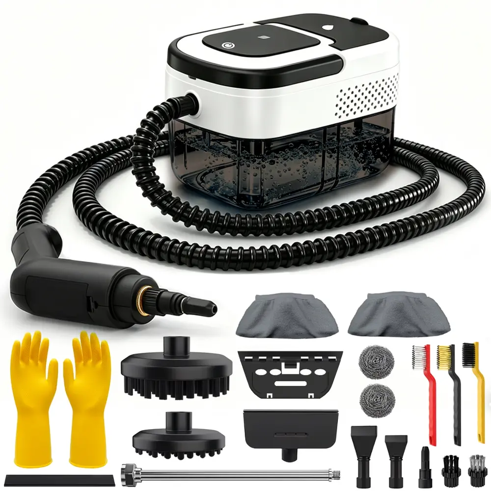 Handheld Steam Cleaner, Lightweight & Compact High Temperature High Pressure Steam Cleaning Device with Multiple Brush Heads & Gloves, Household Steam Cleaner for Kitchen Grease, Bathroom Stains and Car Detailing