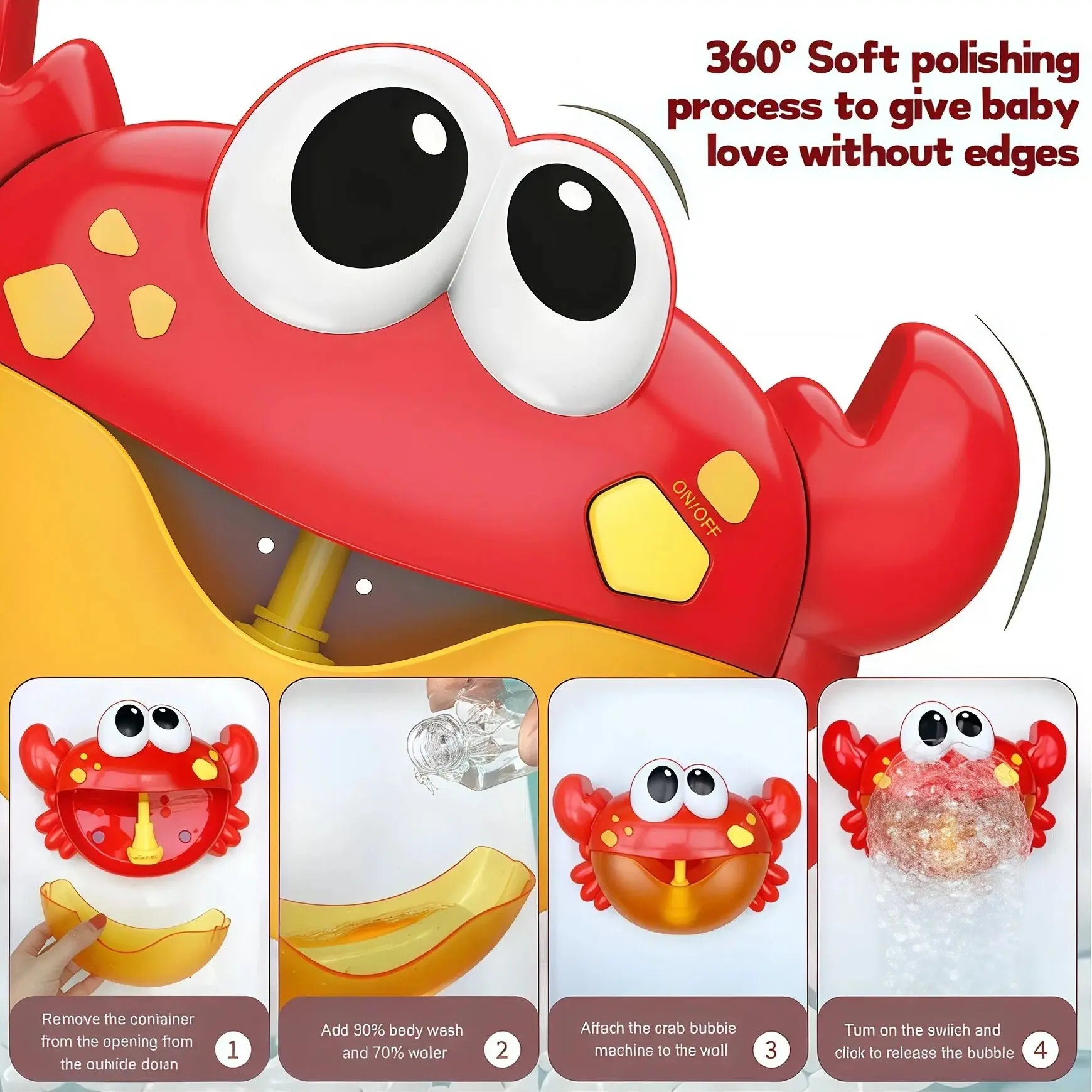 Crab Bubble Machine Toy for Bath Time,Electric Musical Crab Bath Toy for Infants andToddlers, Fun Water Play for Boys and Girls,Bath Bubble Maker | Bath Toys for Kids Aged 2-4 Years Old