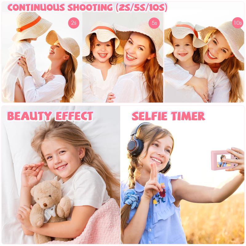 48MP 1080P Digital Camera, 1 Count 16X Digital Zoom Camera with 32G Memory Card, USB Rechargeable Auto Focus Camera, Point & Shoot Camera for Teenager Beginners, Rechargeable Portable Camera