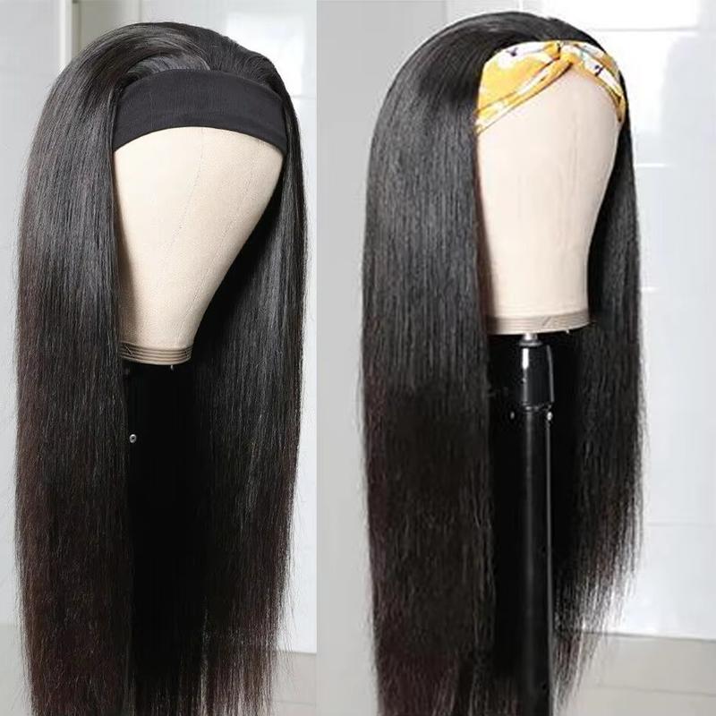 Bling Hair Straight Human Hair Natural Color Headband Human Hair Wigs Glueless Straight/Body Wave  Human Hair Wigs For Women