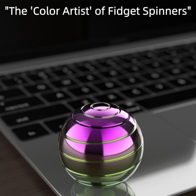 Unfinished Certification Fidget Spinner, Desktop Rotation Stress Relief Toy, Metal Colorful Glow Pressure Release Tool, Single Piece