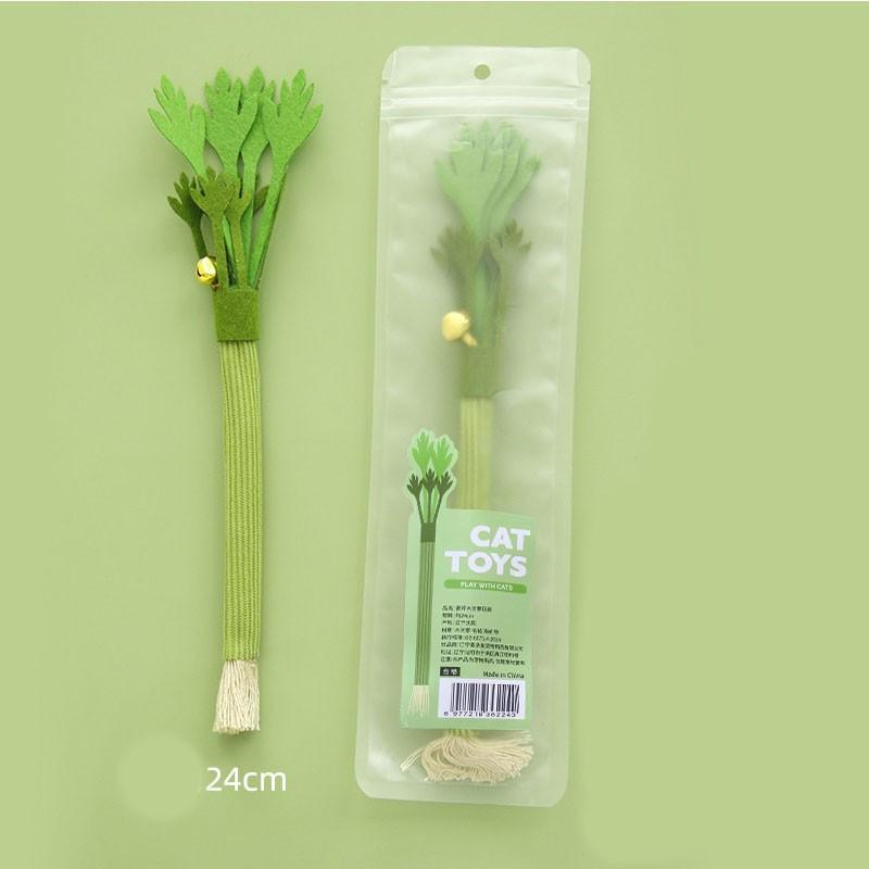 Original Realistic Celery Cat Toy with Bell, Durable Chewable Cat Toy, Pet Supplies Wholesale, Cat Toy Wood Carrot Mimic, Cat Entertainer