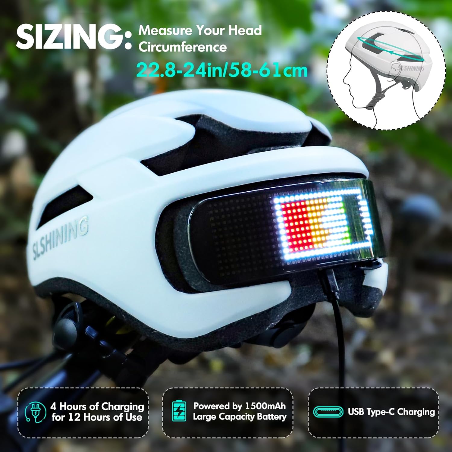 SLSHINING Bike Helmet-Remotely controlled LED Smart Cycling Helmet-All Season Ventilated & Thermal Protection-CPSC Certified Protection