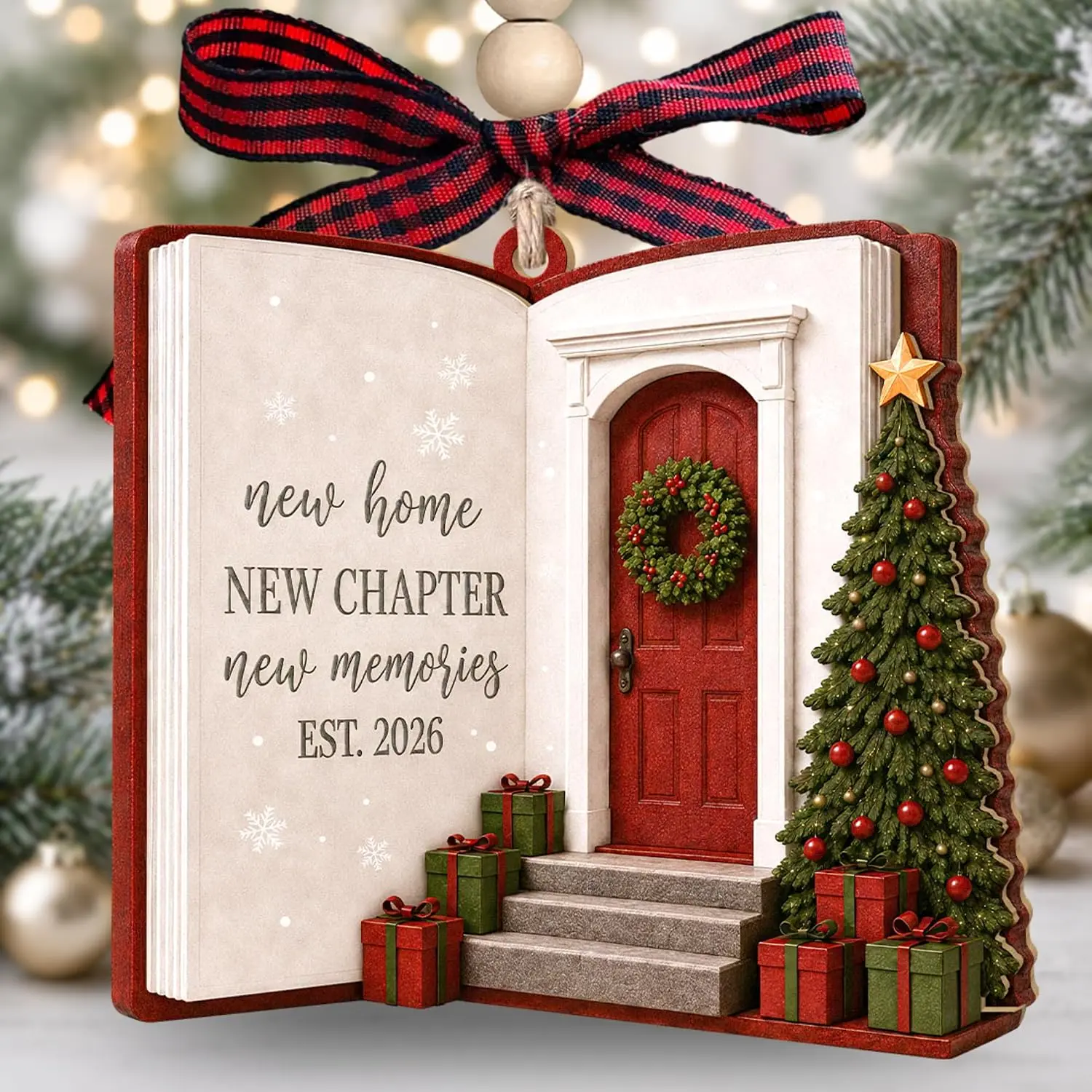 House Warming Gifts   -   Ornament 2026,  House Ornament |  House Ornament 2026 - House Warming Gifts   Couple - 2 Layered  First 1st Christmas in   Ornament