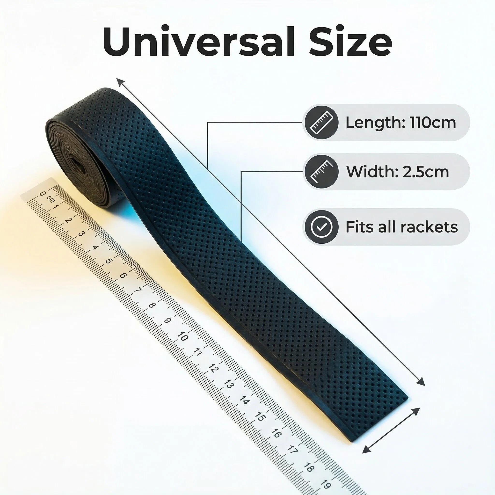 2-Pack Non-Slip Sports Grip Tape - Multifunctional Elastic Sweat-Absorbent Wrapping Tape for Tennis Rackets/Bicycle Handlebars/Badminton Rackets/Fishing Rods/Dumbbells | Non-Slip Handle Tape for Fitness Equipment and Outdoor Gear (2 Rolls) (Model: DM674)