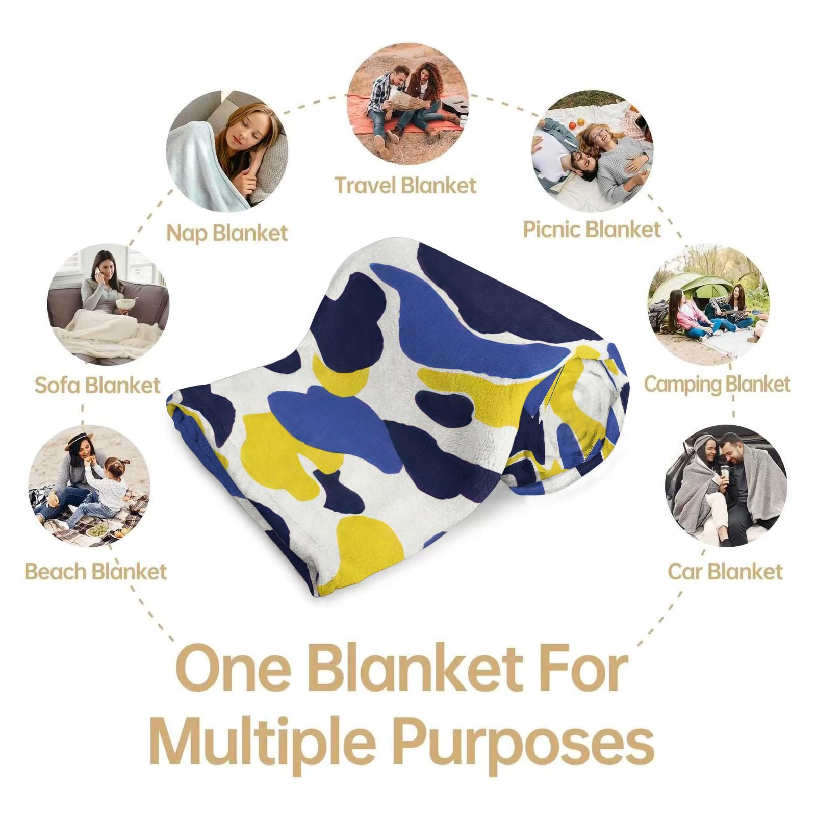 1Pcs Simple Classic Camouflage Light Warm Blanket, Fine Woven Breathable, Portable And Easy to Store, Throw Blanket for Dorm, Home And Office Nap