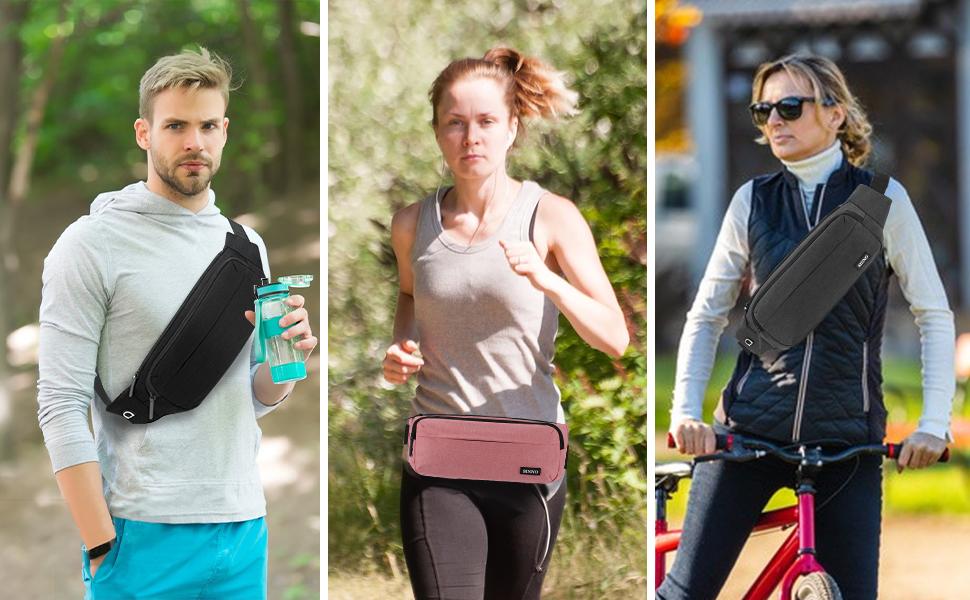 Women's Waterproof Waist Pack - Fanny Pack with Adjustable Strap for Travel, Sports, Running
