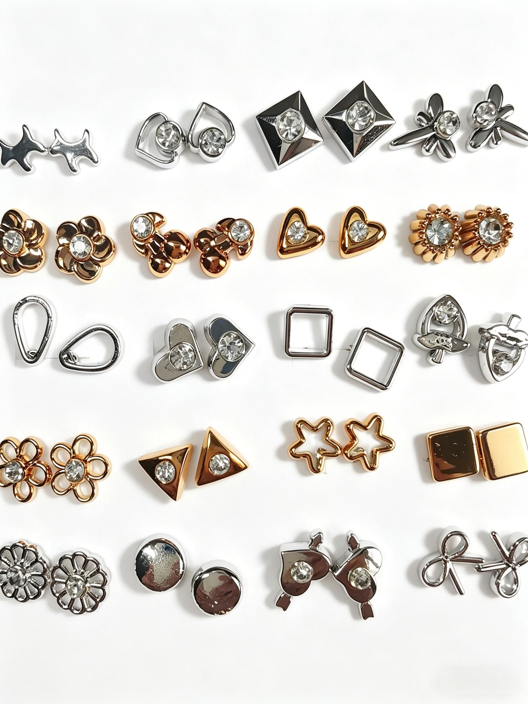 50 Pairs Minimalist Irregular Silver Ear Studs, Y2K Style, Hypoallergenic, Daily Wear, Gift Set for Women, Graduation, Anniversary