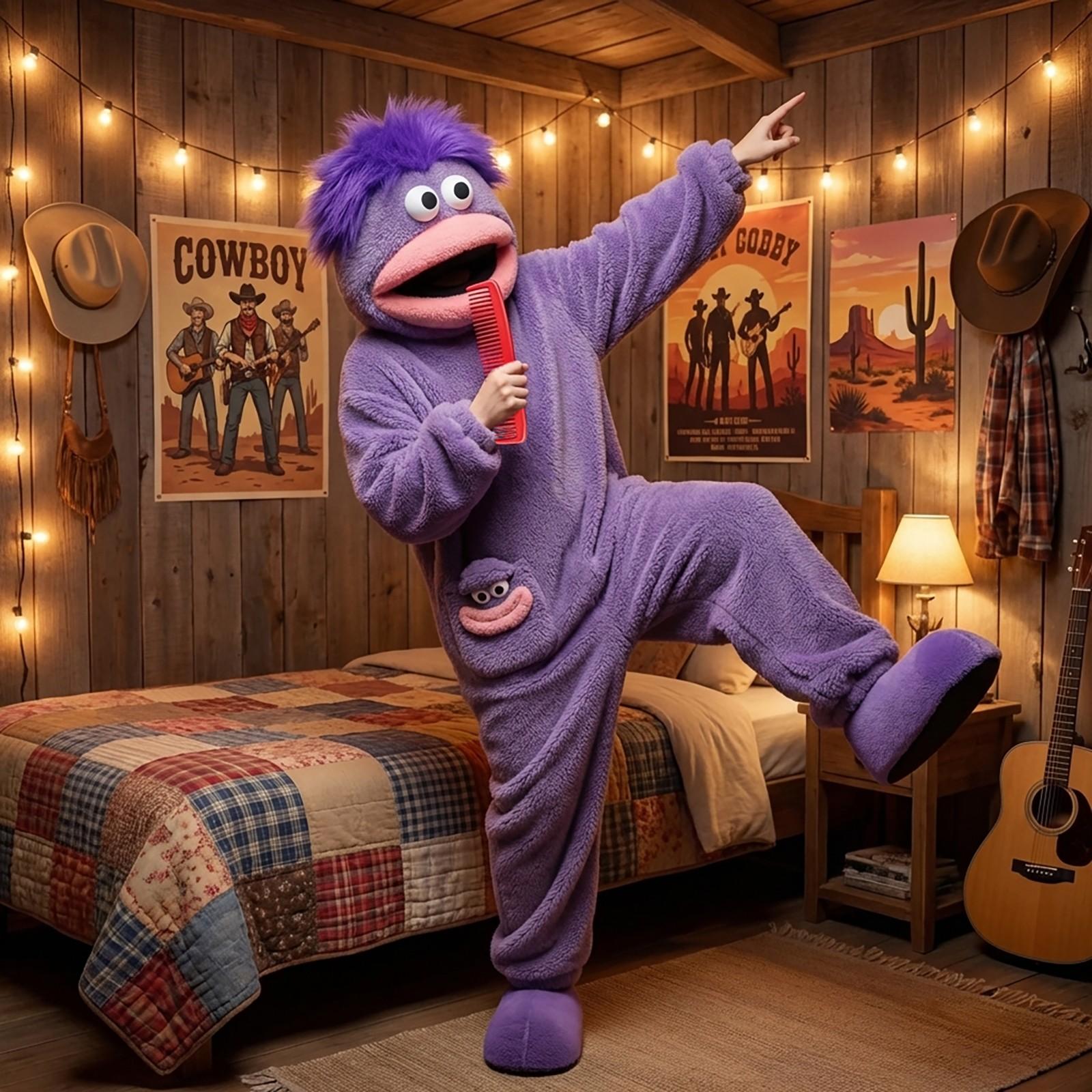 Cute Onesie Set, Soft Flannel Pajama with Hat, Funny Big Mouth Monster Design, 3-Piece Set for Home & Party Fun