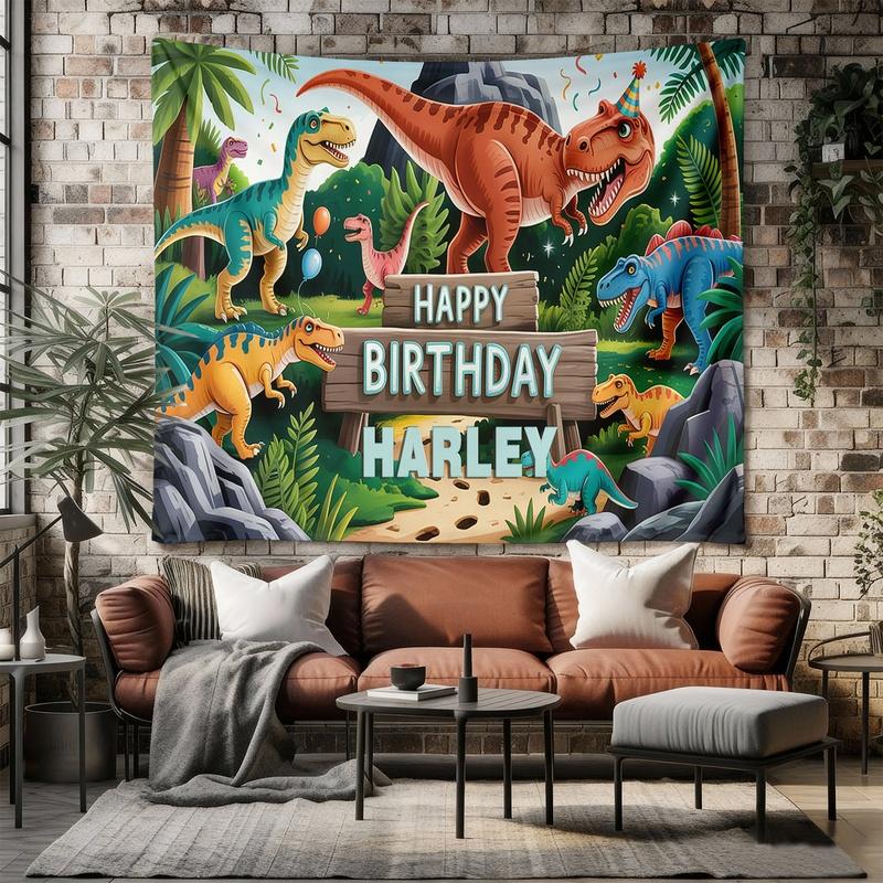 1pc Dinosaur Wall Hanging, Soft Polyester Tapestry for Bedroom, Living Room, Party Backdrop, Studio, Apartment Decor, Durable & Washable Wall Art