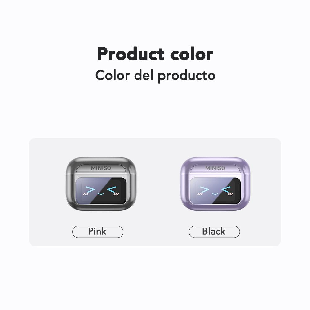 MINISO MS201 Clip-On Ear Headphones, Translation Earbuds, Translation in 134 Languages With APP, with Audio-Visual Touch Screen, Bluetooth 6.0 Earbuds, Wireless Headphones for Music & Phone Calls, Sport Waterproof & Sweatproof, with HD Mic