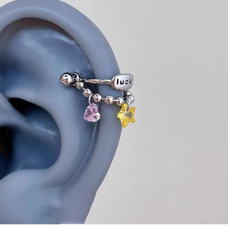 1 Pcs Excalibur Demon Sword Ear Studs, Surgical Steel Wing Helix Conch Ear Piercing Jewelry, Anti-allergic Cartilage Earring