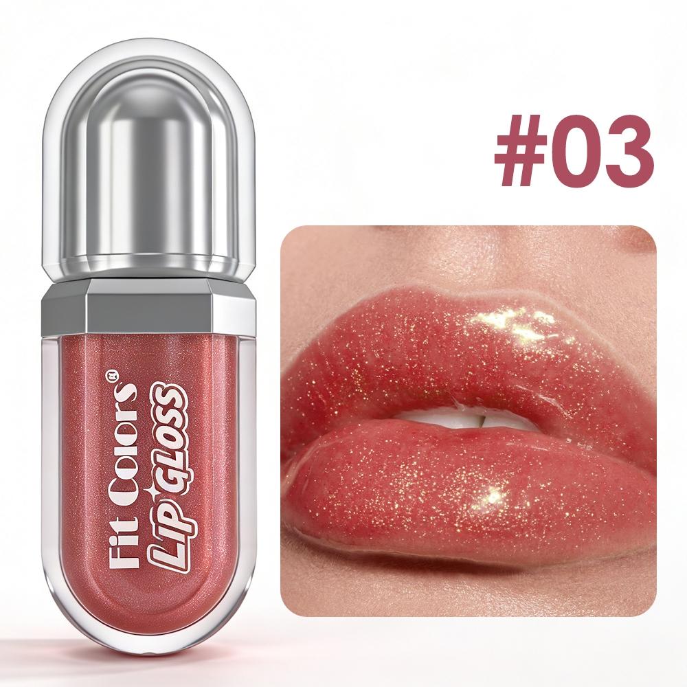 3D Mirror Gloss Lip Glaze Long-Lasting Hydration Anti-Wrinkle Lip Balm Transparent Pearl Fine Sparkle Lip Oil Valentine's Day Gift