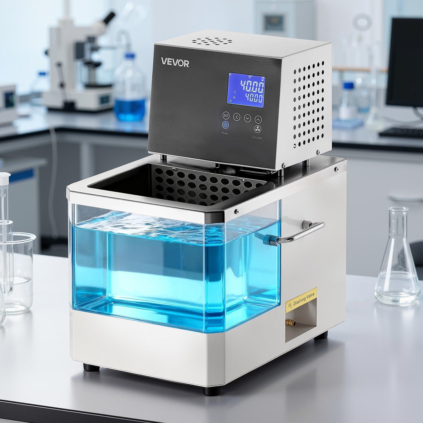 VEVOR 10L Lab Circulating Oil Bath, Digital Control, Up to 300°F/572°F, 0.1 Precision, Internal & External Dual Circulation Heating Tank for Laboratory Use, Constant Temperature, 0.1 High Precision