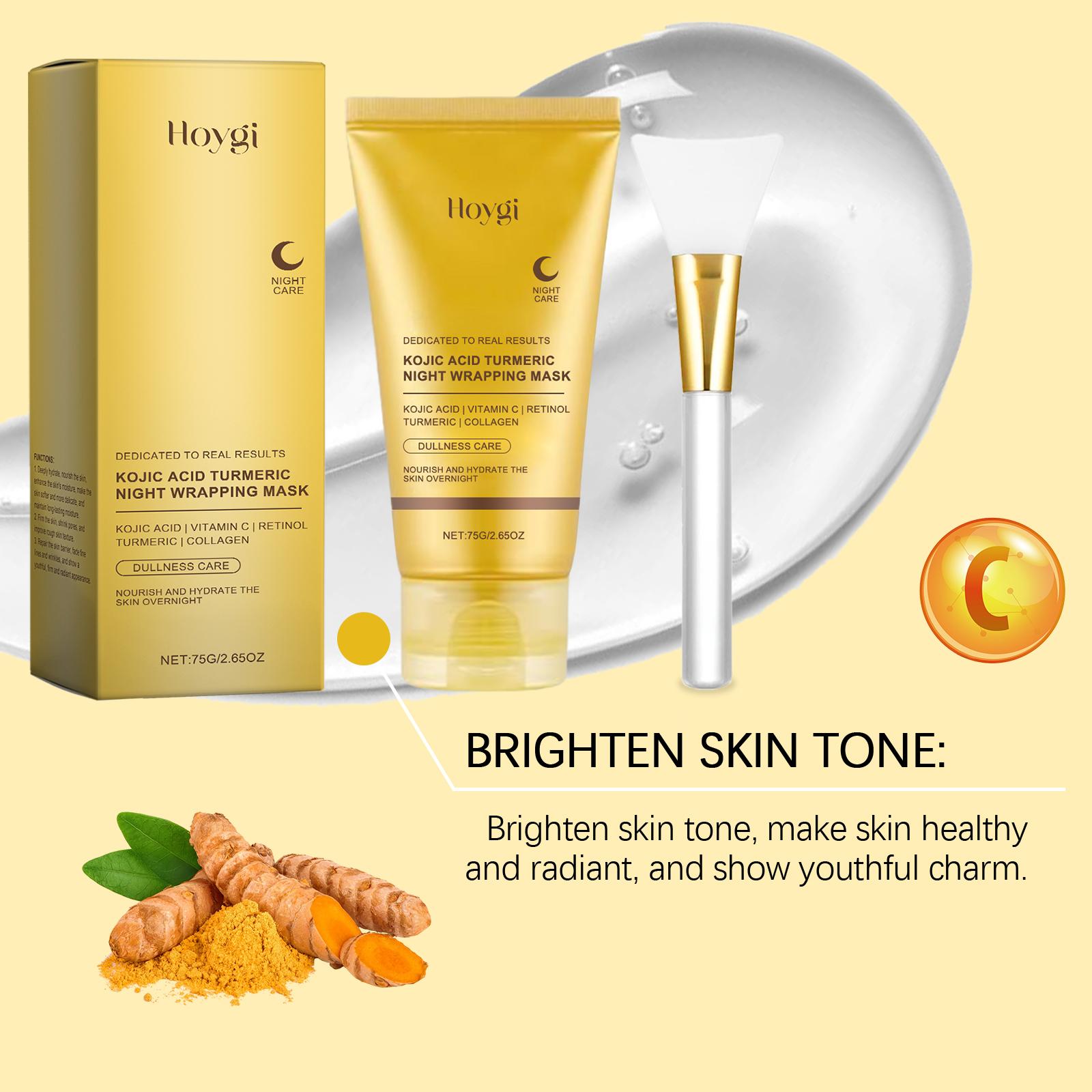 Kojic Acid Turmeric Night Mask，Rejuvenate overnight，Skincare Glowing Skin Intensive Comfort