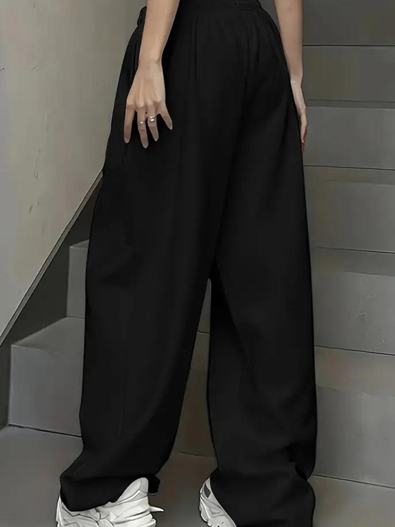 Women's Solid Drawstring Waist Sweatpants, Casual Comfy Jogger Pants for Daily Wear, Ladies Bottoms for Spring & Fall, Casual Sporty Trousers