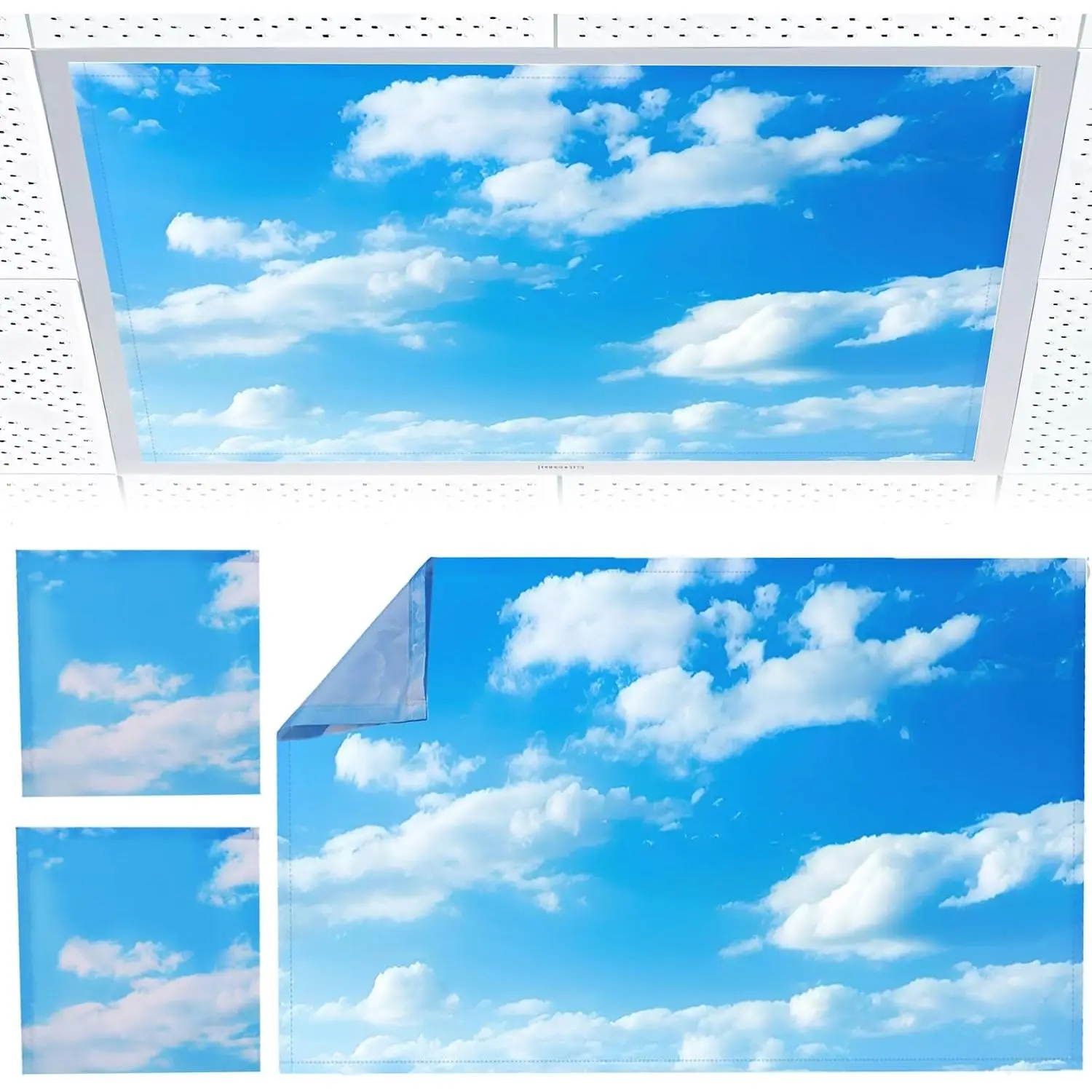 2pk Fluorescent Light Covers for Ceiling Lights Classroom  | Reduces glare and eye  from fluorescent/LED lights.  design suitable for /office/ (4 x 2 )
