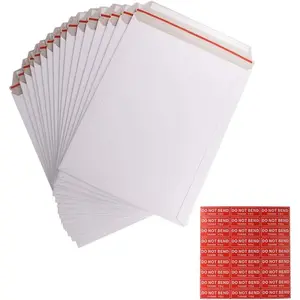 100 Pack 9X12 inch Self Seal Photo Document Mailers Stay Flat White Cardboard Envelopes for CD Photos Photography Documents
