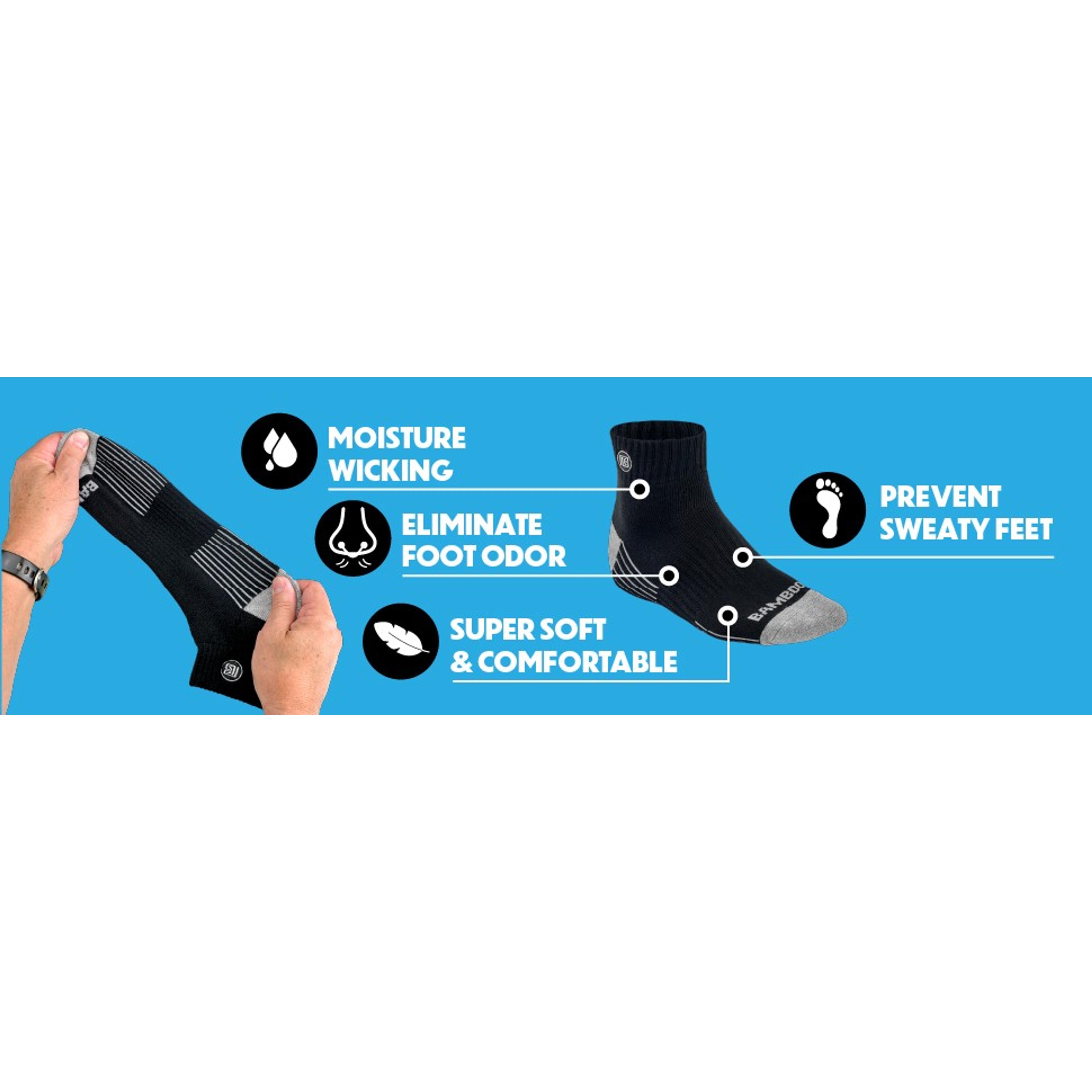 Premium Bamboo Rayon Quarter Crew Socks for Men Moisture Wicking Odor Control Cushioned Sole Breathable Work SocksGift Premium Bamboo Rayon Quarter Crew Socks for Men Moisture Wicking Odor Control Cushioned Sole Breathable Work SocksGift