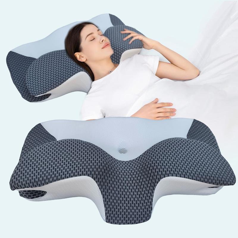28" Extra Wide Ultra Comfortable Neck Pillow, 2 Contoured Heights for Side Sleepers, High-Quality Ergonomic Memory Foam Pillow for Sleeping, Washable and Breathable Cover, Suitable for Back and Stomach Sleepers, Valentine's Day