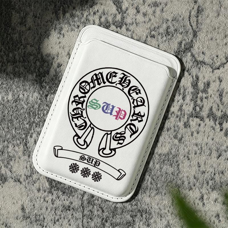 Colorful sup magnetic card holder for iPhone 17/16/15/14/13/12 - Strong magnetic polyurethane leather card holder (can hold 2 cards), comes with a free metal ring adapter - compatible with Samsung/Google/Motorola devices