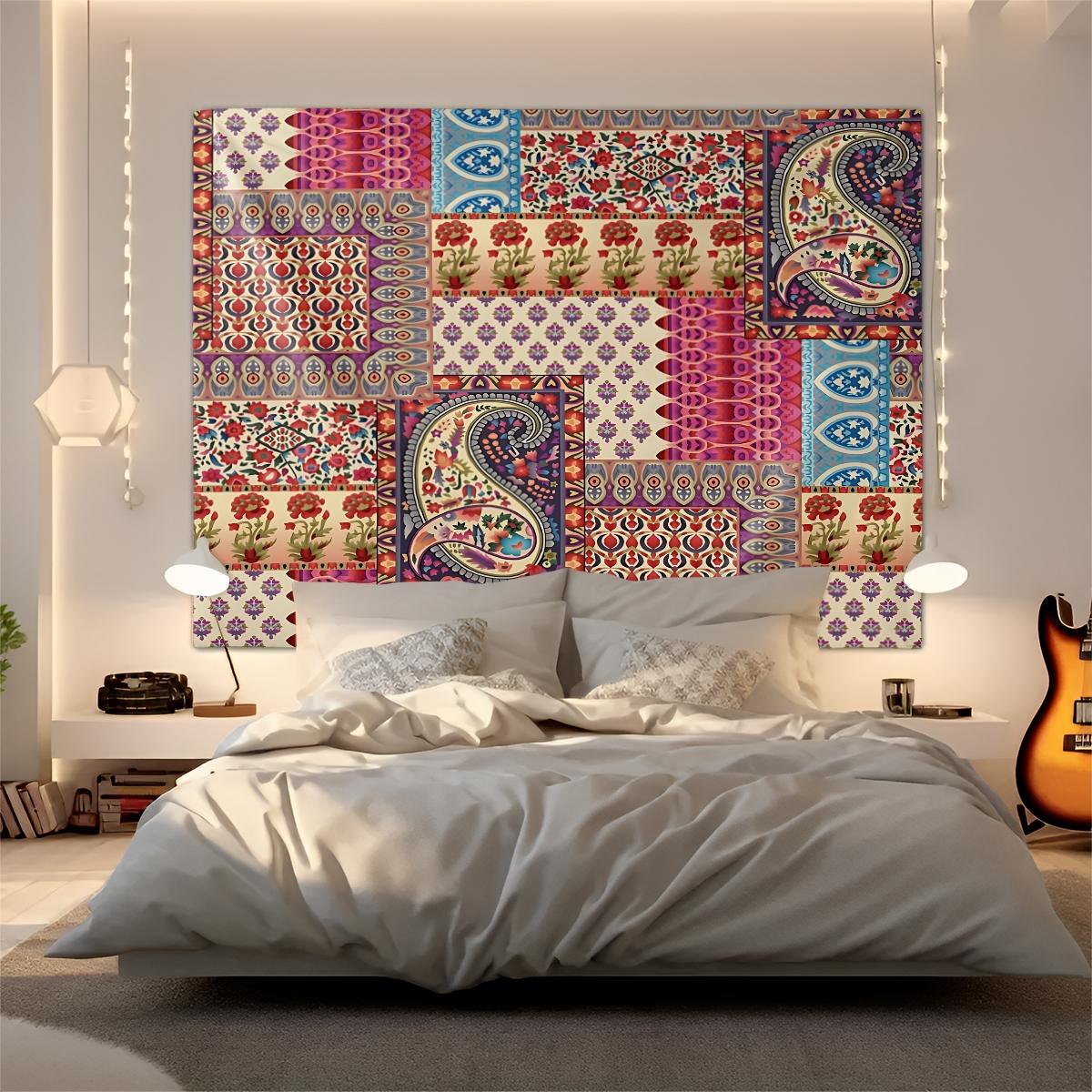 1 Pcs Boho Paisley Printed Tapestry, Vintage Ethnic Style Wall Hanging, HD Digital Print Tapestries, Soft Durable & Lightweight, Ideal for Bedroom, Living Room, Dorm, Studio Decor, Trendy Bohemian Home Decor Tapestrys