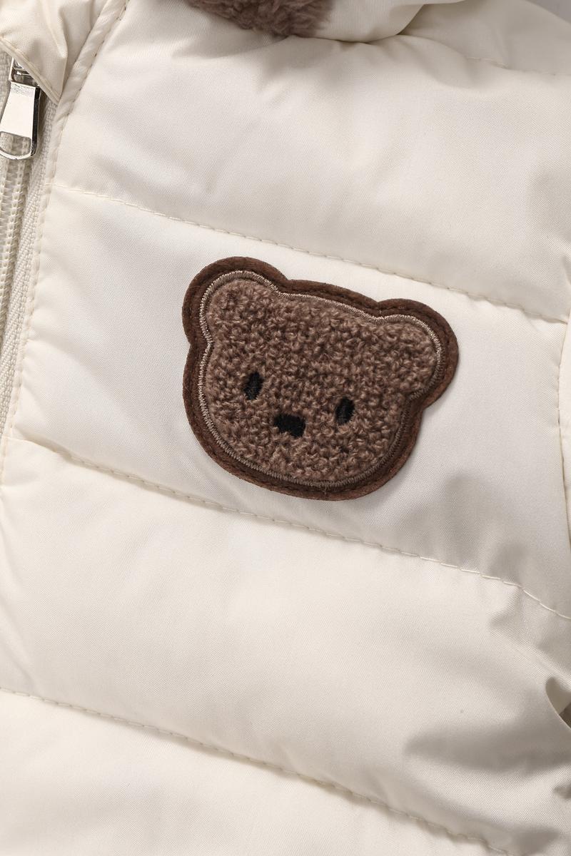 Cute Bear Thickened Warm Baby Winter One-Piece, Outdoor Snowsuit, Casual Fashion, All-Match, Halloween Thanksgiving Christmas Gift