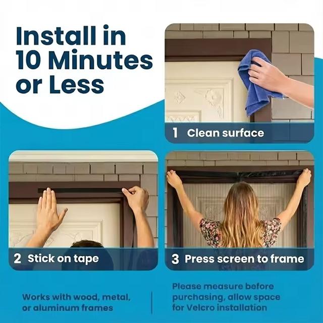 Magnetic Screen Door Curtain for Summer, Easy to Install, Auto Close Design, Breathable Mesh Keeps Bugs Out, Multiple Sizes, Must-Have Home Essential