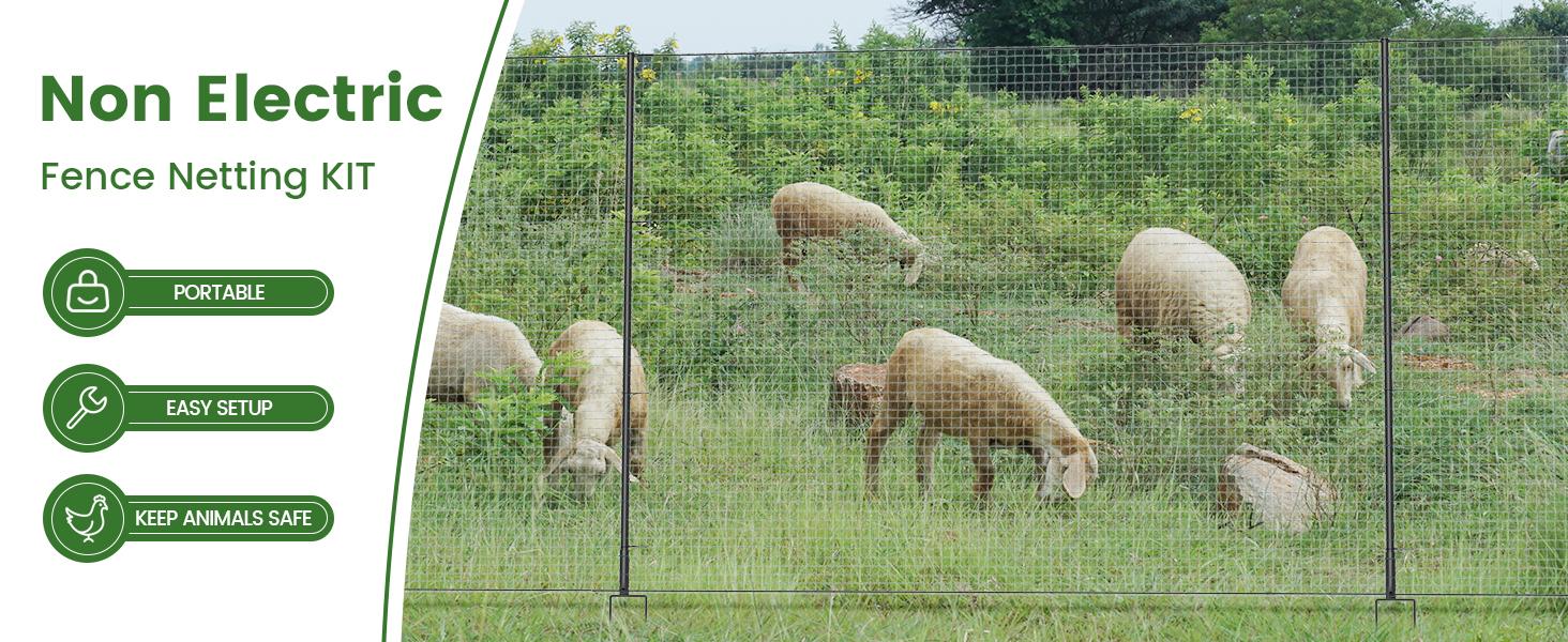 Lilypelle Non Electric Fence Netting, 40" x100' / 40" x164' Boundary Fence, Portable Poultry Fence for Dogs, Chickens, Ducks in Backyard, Garden, Farm Lilypelle Non Electric Fence Netting, 40" x100' / 40" x164' Boundary Fence, Portable Poultry Fence for Dogs, Chickens, Ducks in Backyard, Garden, Farm
