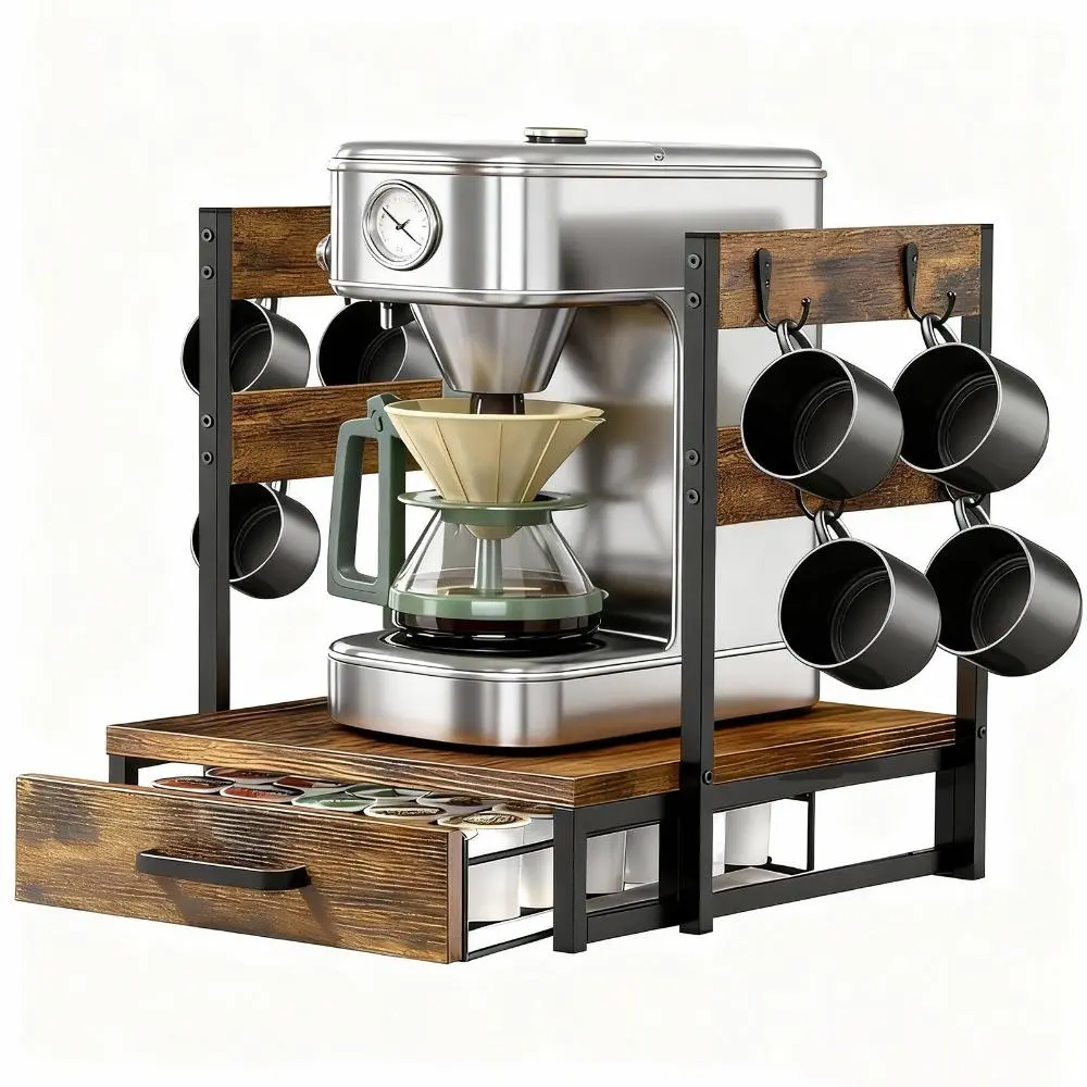 K Cup Holder, 35 Pod Capacity, Coffee Station Organizer for Countertop with Cup Rack, Kitchen Countertop, Home & Office Counter Organizer Christmas Gifts coffee enthusiast stand,coffee cup Racks & Displays