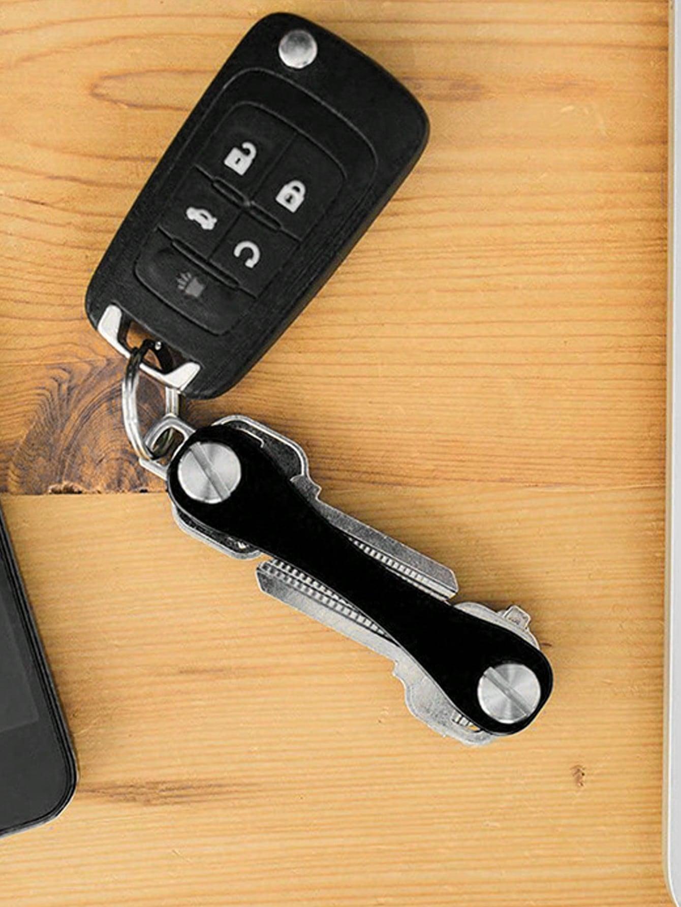 Car key bag | Leather keychain storage bag with chain and keyring | Smart key organizer wallet, suitable for car keys, home keys, office keys | Perfect gift for fathers, husbands, and men | Key collector, travel, daily use, pocket storage
