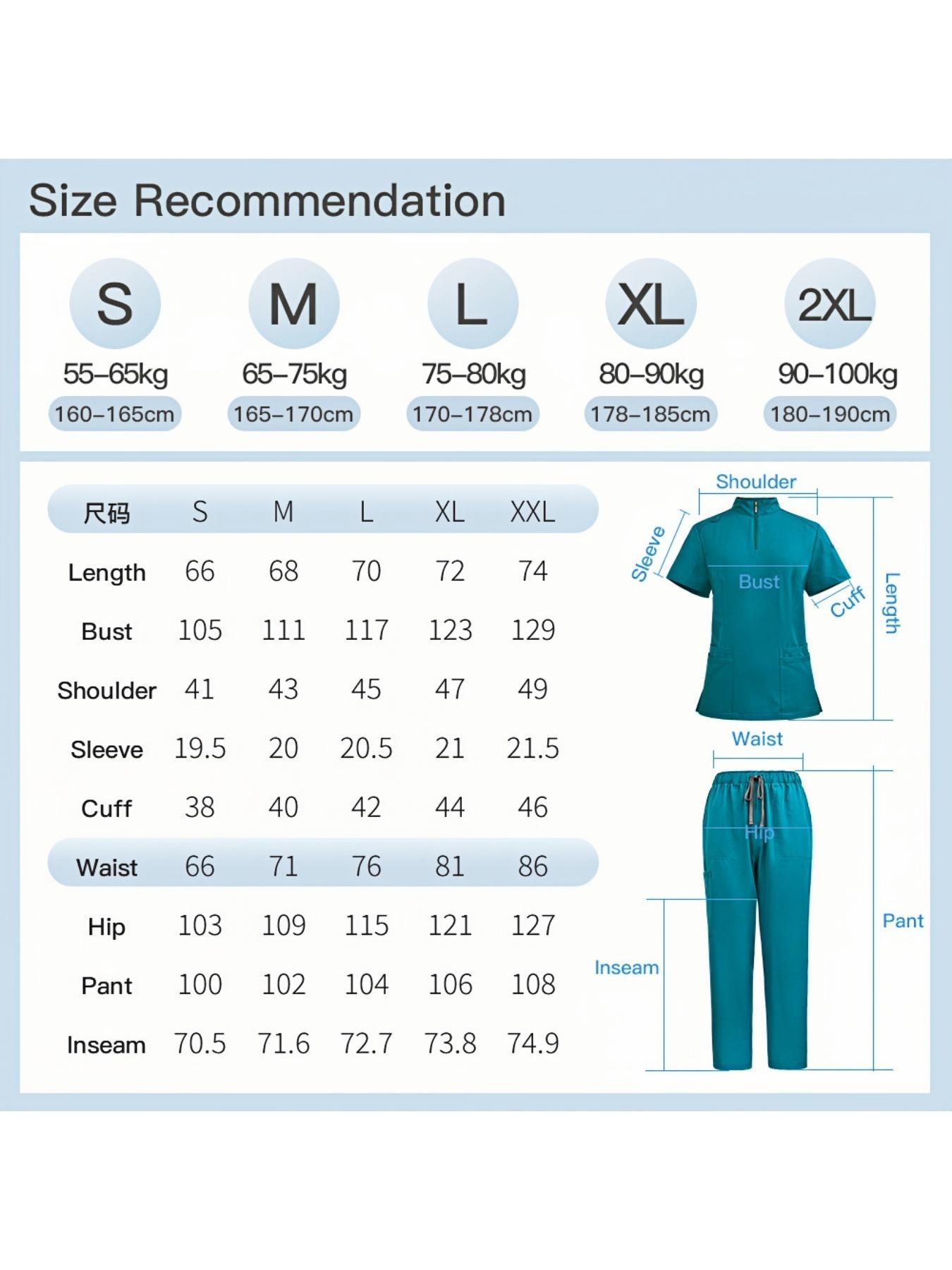 Ladies Healthcare Scrub Set with Multi-Pockets, Short Sleeve, Breathable Quick-Dry Wrinkle-Resistant Fabric, Casual Loose-Fitting Design for Home and Clinic