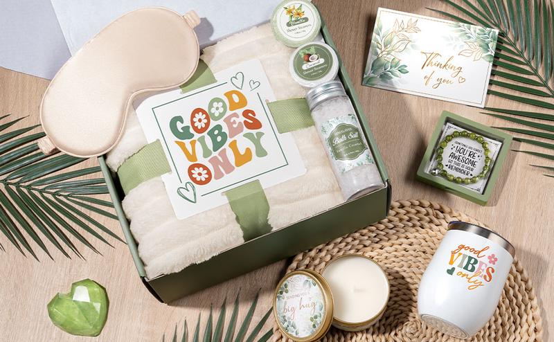 MAYICIVO Self Care Gifts for Women - Get Well Soon Gifts Basket with Blanket & Thoughtful Care Package, Unique Mother's Day Birthday Gifts