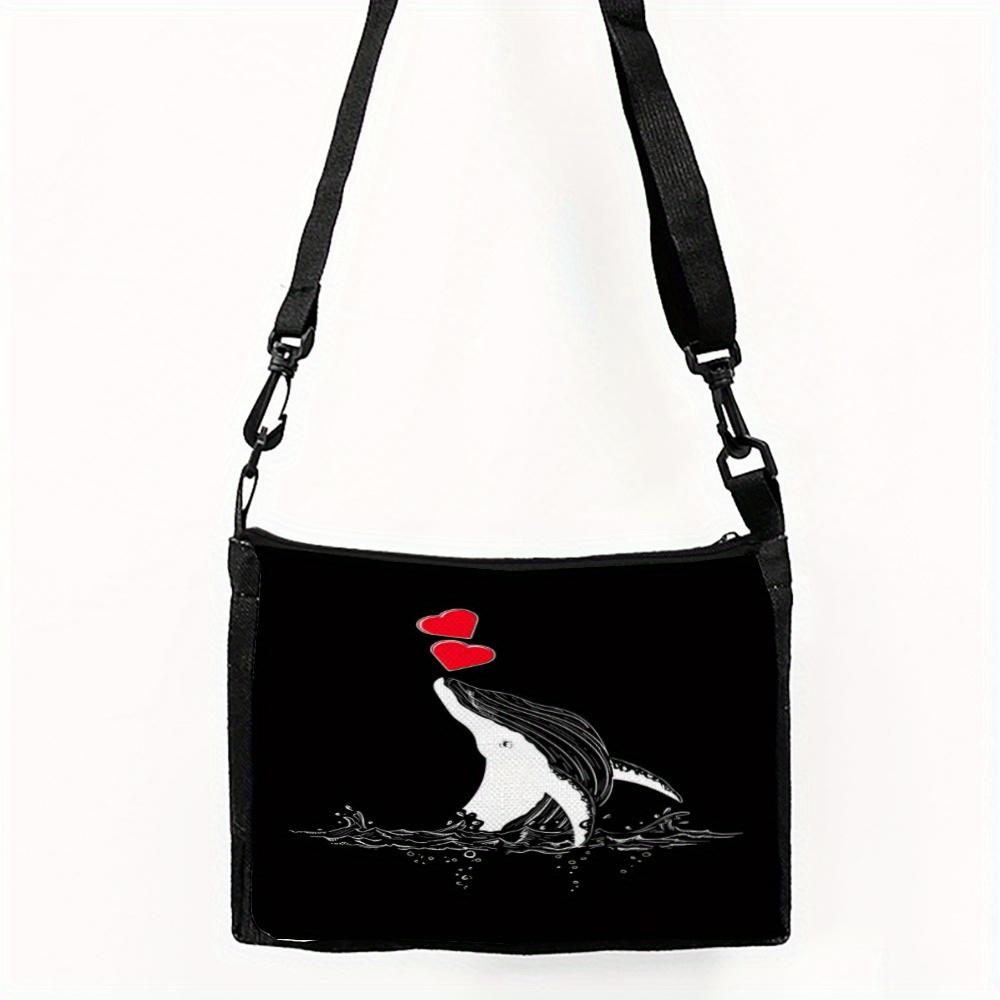 Protect whales, love sea animals, rescue hearts, tote bags, messenger bags, fashionable shoulder bags, daily light commuter bags 6.17