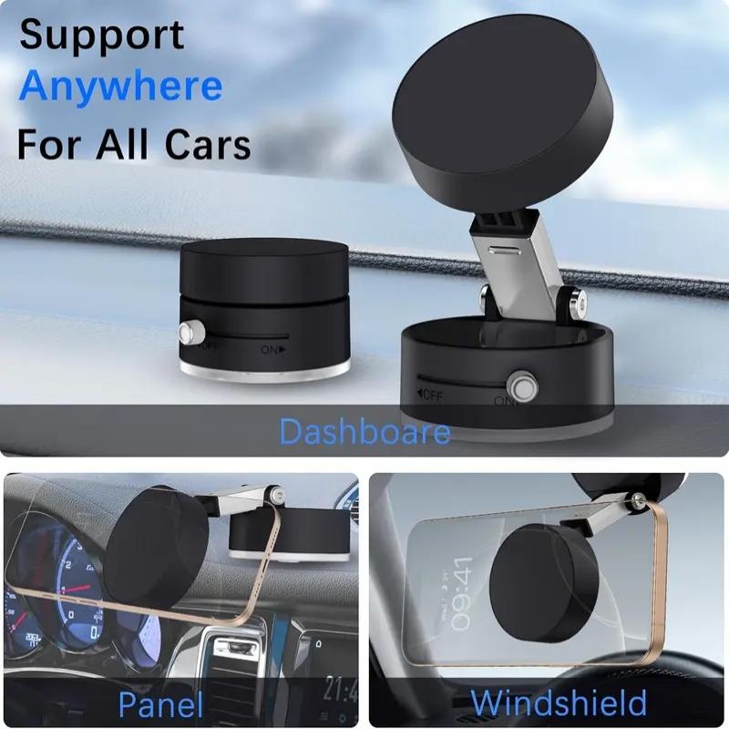 Vacuum Magnetic Suction Phone Holder, 2025 New Magnetic Suction Phone Mount, Foldable Portable Double-Sided Vacuum Magnetic adsorption Adjustable Universal Smartphone Holder Mobile Phone Holder for All Phones