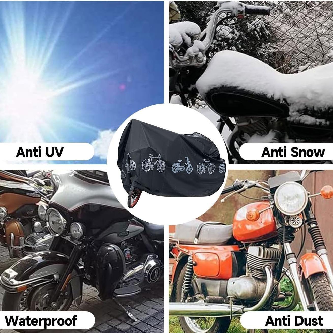 Bicycle & Motorcycle Motorbike Dual Layer Protective Cover Protector, Dustproof, Waterproof, Sunproof, All-Season Outdoor Protection, Fashion Car Accessories