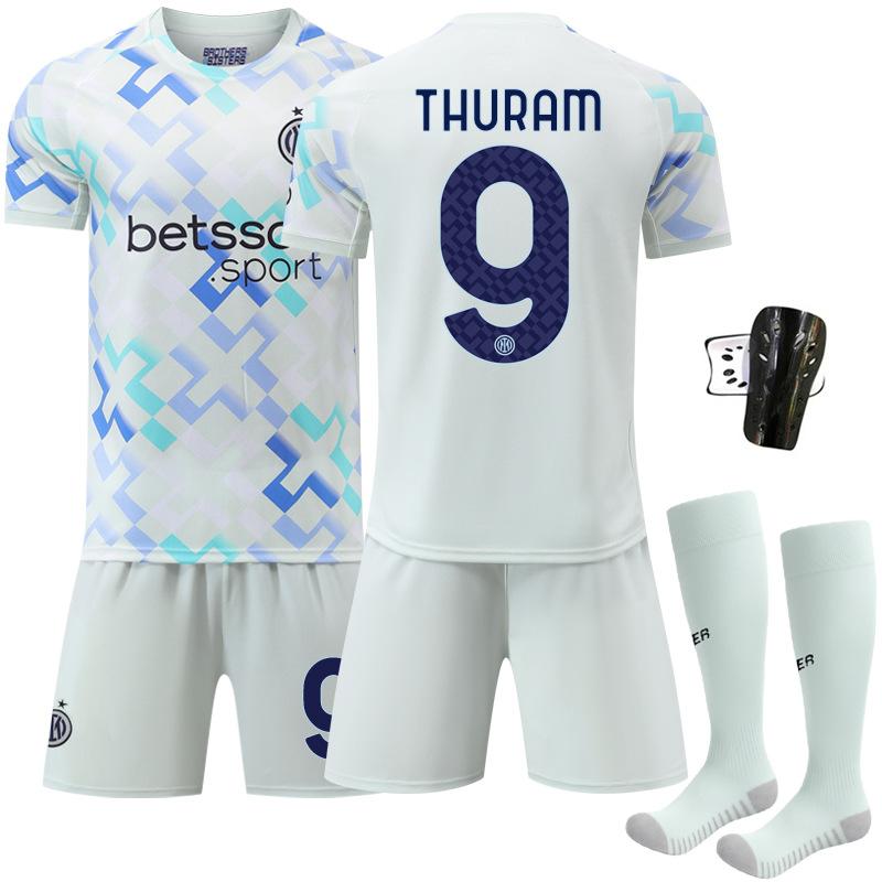 2526 New Inter Milan Away Football Kit, No. 9 Thuram, No. 23 Barella, No. 10 Lautaro, White Set Jersey