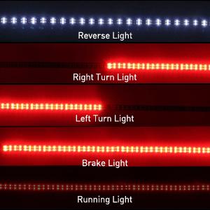 Nilight 60" Truck Tailgate Light Bar Double Row LED Flexible Strip Running Turn Signal Brake Reverse Tail Light,Red/White,No-Drilling Automotive