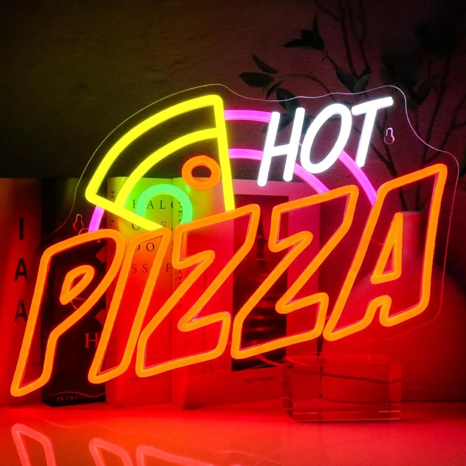 Pizza Neon Light for Wall Decoration, Hot Pizza LED Room Sign, USB Dimmable Food Neon Light, Ideal for Pizzeria, Kitchen, Restaurant, Bar, Party, Store, Hotel, Business Bar, Gift