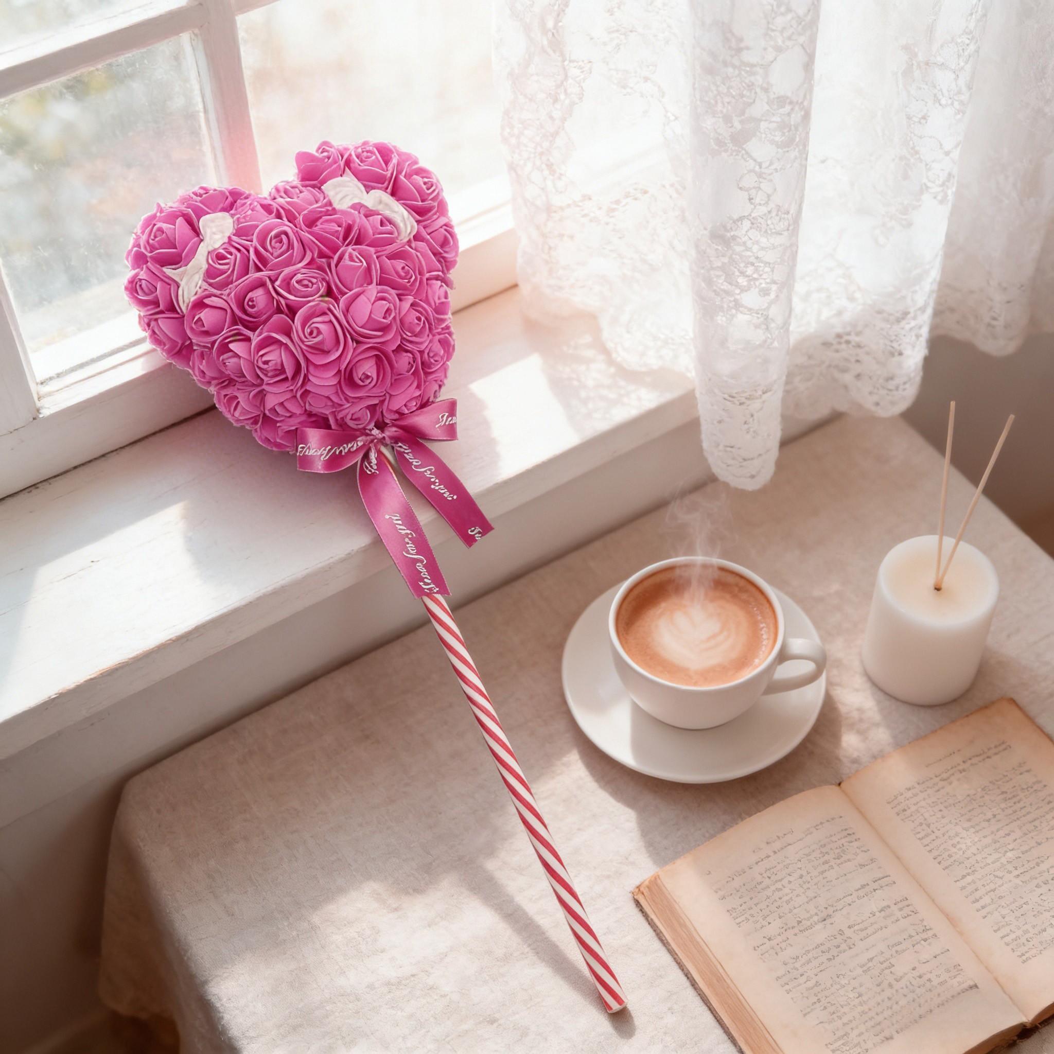 2026 Mother's Day Limited Edition Rose Bear Heart Lollipop, Artificial Eternal Rose, Romantic Gift for Valentine, Birthday, Girlfriend, Wife