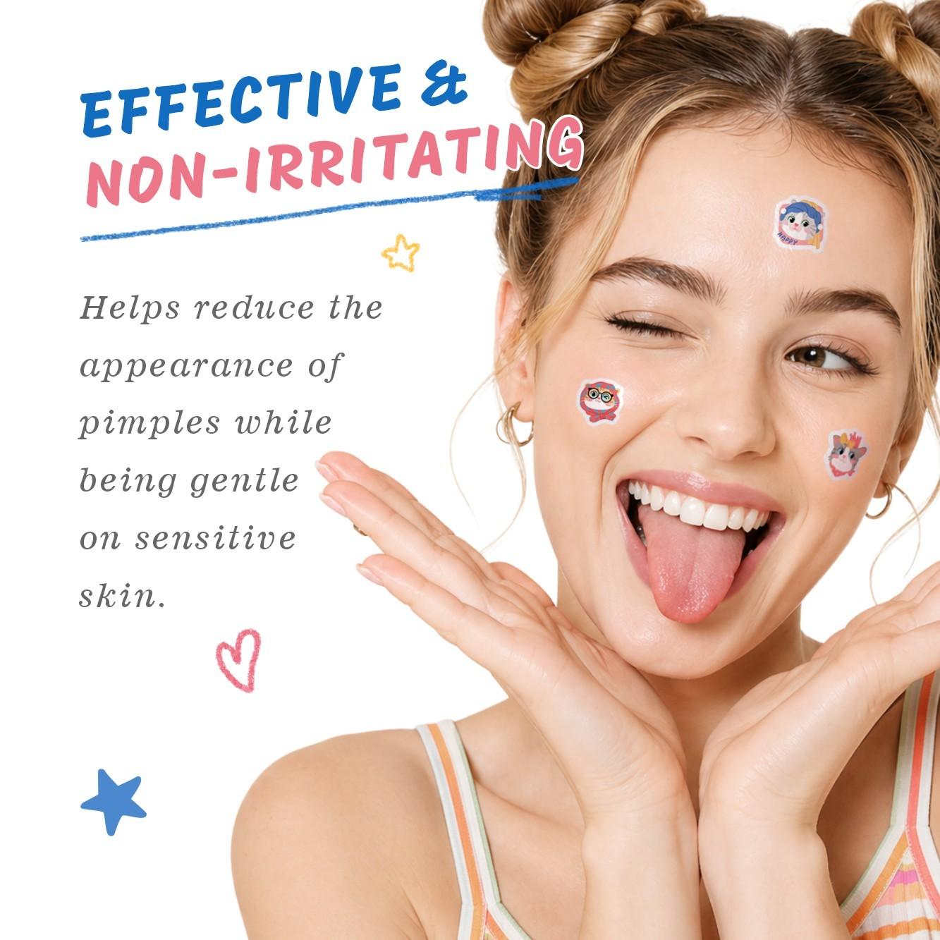 Cute Cat Pimple Patch, Non-Irritating Makeup Covering Patch, Breathable Facial Care, Portable Design, Ideal for Travel and Parties