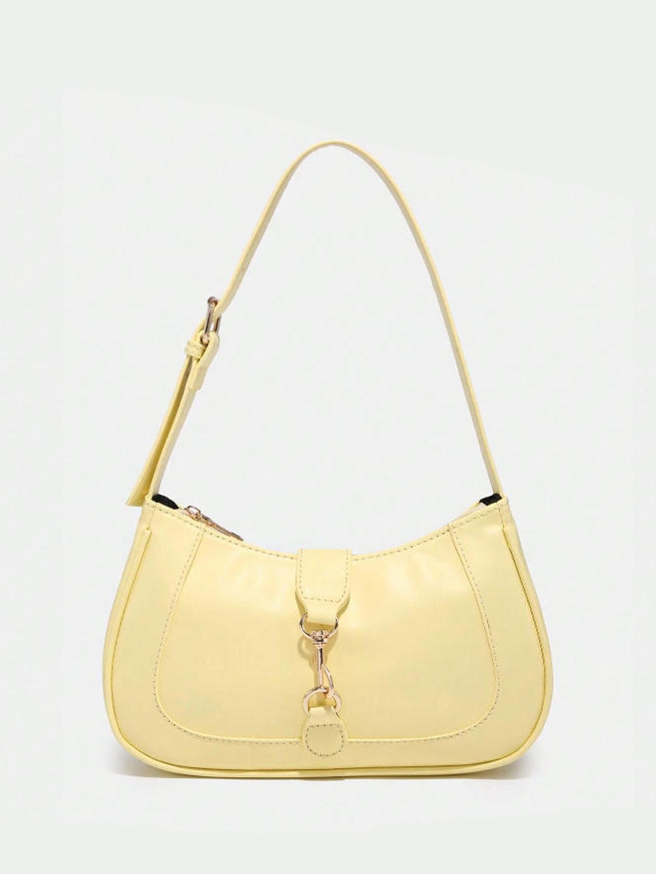 Solid color women's crossbody bag, exquisite and personalized buckle design, lightweight and simple women's shoulder bag, versatile and stylish, suitable for commuting, shopping, dating, parties, outings and other occasions, Handbag Shoulder Bag