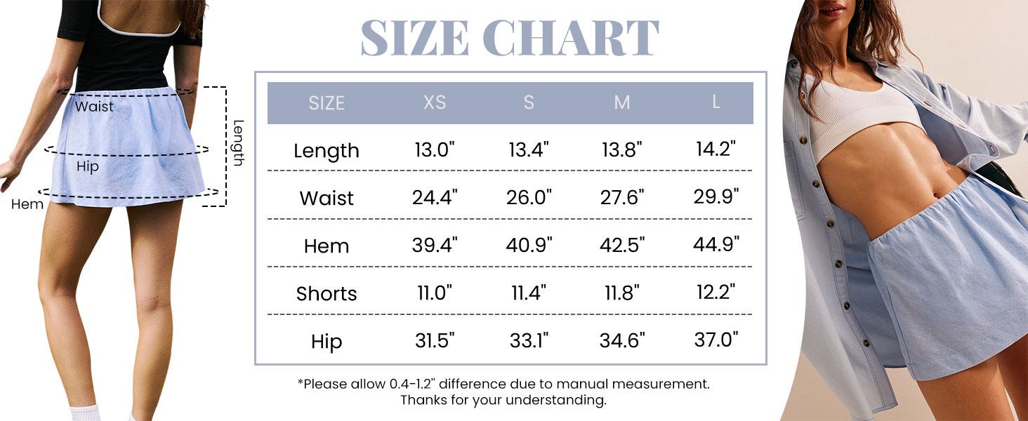 Tanming Womens Pantskirts Cotton Linen Reversible Sport Skorts Casual Cute A-Line Mini Dress with built in Shorts with Ruffle Inner Waistband Springfresh Summer Outfit