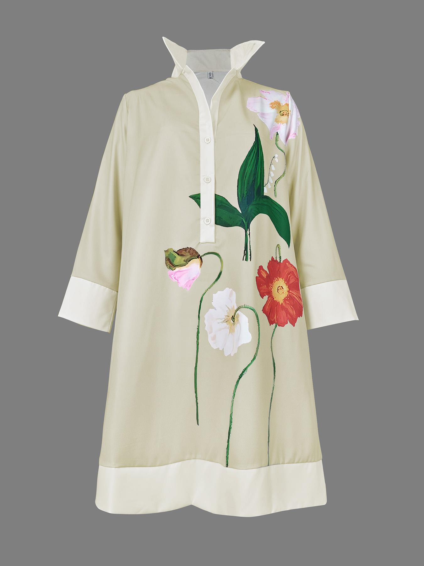 Women's Floral Print    Dress, Elegant   Long Sleeve Dress, Ladies Summer Clothes for Holiday Vacation