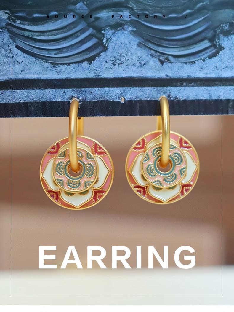 Handmade Oil Drop Earrings Original Chinese Style Fashion Elegant Minimalist Luxury Unique Vintage Women Jewelry