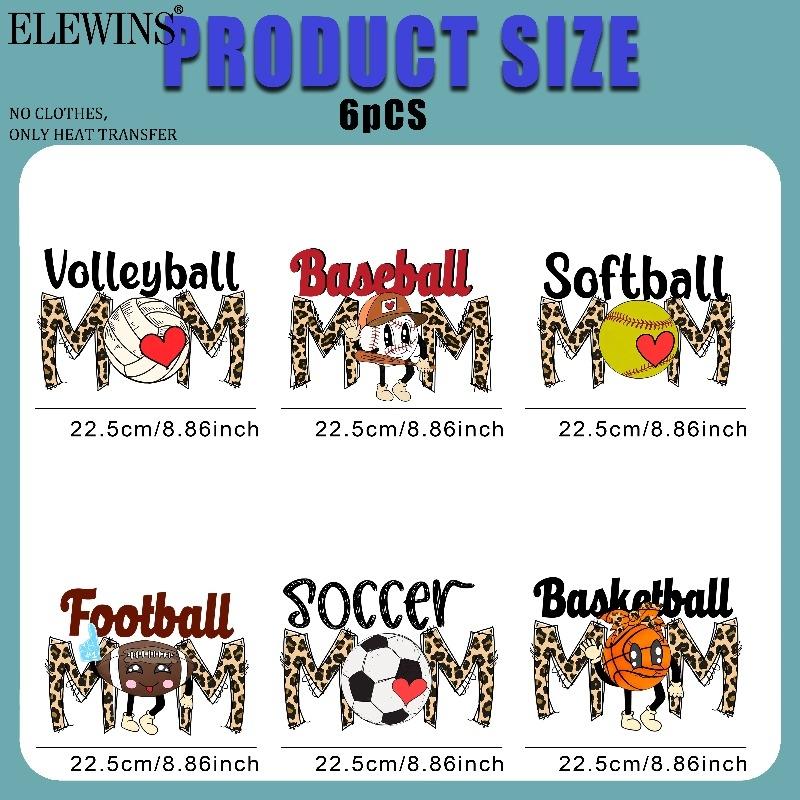 6 Sheets Baseball Mother's Day Heat Transfer Vinyl HTV Gold Foil DTF Transfer for T Shirts Hoodies Jeans Bags Pillows Washable Iron on Vinyl for Men Women