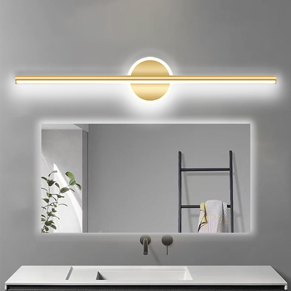 Modern mirror headlight 60cm black/gold mirror light LED aluminum warm light simple wall light with strong wiring, Modern mood lighting, suitable for living room, bedroom, dining room, modern office dressing table wall light