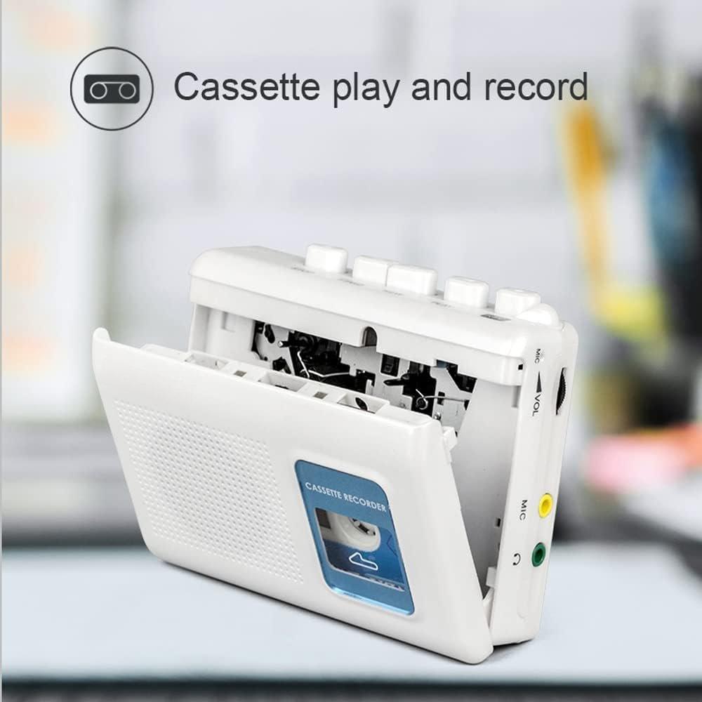 Portable Cassette Player Tape Recorder with Built-in Speaker,Microphone,Headphone Jack-, 4.57 x 3.54 x 1.38inch
